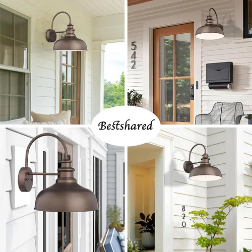 Vista 8 de Bestshared Lámpara de granero de granja de 14 pulgadas, aplique de pared para exteriores, lámpara de montaje en pared exterior, accesorio