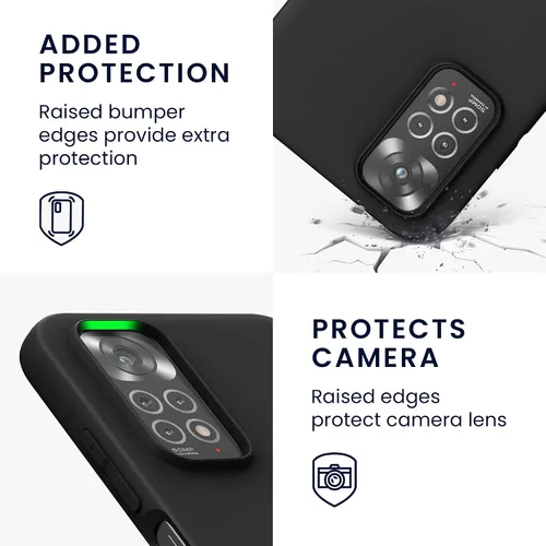 Vista 3 de kwmobile Funda compatible con Xiaomi Redmi Note 11 / Note 11S - Funda protectora de silicona TPU suave y delgada - Negro mate