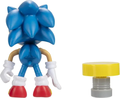 Vista 5 de Sonic The Hedgehog - Figura de acción clásica de Sonic con resorte coleccionable de 4 pulgadas
