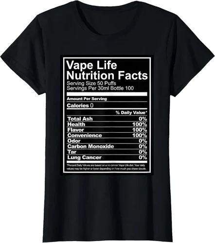 Vista 30 de Información nutricional de Vape Life - Camiseta Vaping - Camiseta Vaper Tee