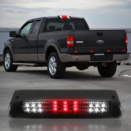 Vista 19 de Reemplazo para Ford F-250 F-350 F-450 F-550 Super Duty/Ford Ranger 1993-2011 Lente de humo LED cromado carcasa trasera de montaje alto 3ª tercera