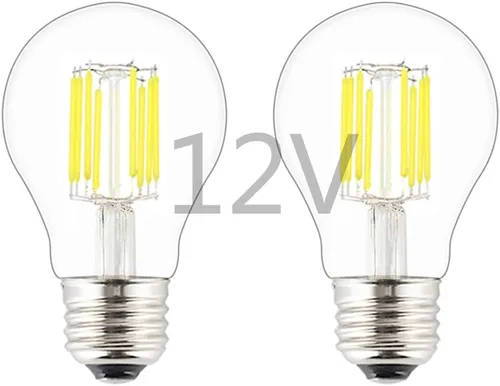 Vista 7 de Bombilla LED de entrada de bajo voltaje de 12 V-24 V, estilo clásico A19 (A60), 6 W 600 lm, regulable con atenuador PWM de 12 V CC, lámpara de base