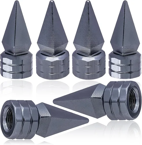 Vista 67 de 4 piezas de tapas de vástago de válvula de neumático de automóvil, tapas de válvula de aire de neumático a prueba de fugas de aleación de aluminio
