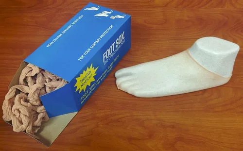Vista 2 de Foot Sox Calcetines desechables sanitarios originales (bronceado para mujer), Beige