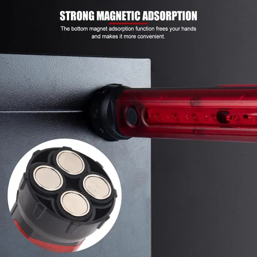 Vista 4 de Luz LED de seguridad vial ajustable de 45 grados, con flecha de giro, luz roja magnética, lámpara LED de seguridad de señal de tráfico