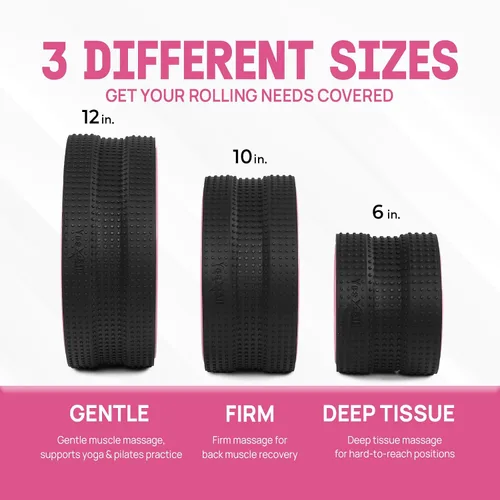 Vista 4 de Yes4All Yoga Wheel Roller, 500 lb Capacity Back Cracker Roller for Comfort HIPS & Neck, Available in 6”/10”/12” Sizes
