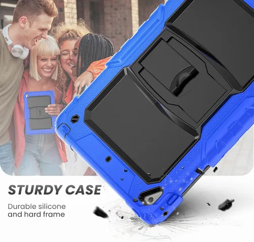 Vista 6 de HXCASEAC Funda a prueba de golpes para iPad de 6ª/5ª generación, Air 2 / Pro de 9.7 pulgadas con protector de pantalla, soporte integrado, duradera