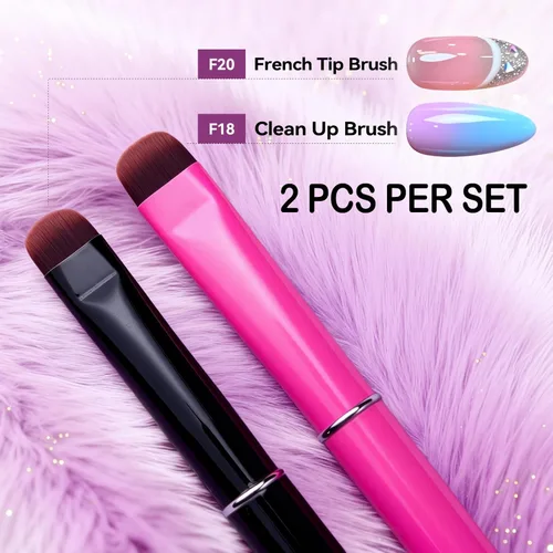 Vista 11 de Brocha de punta francesa - 2 piezas de arte de uñas para gel constructor