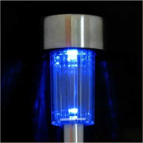 Vista 2 de 10pcs azul LED al aire libre jardín de acero accionado solar lámpara de luz de paisaje