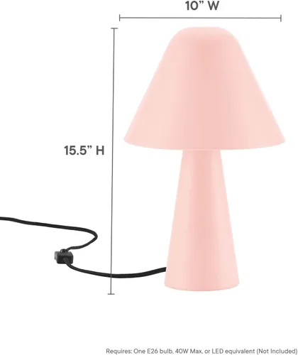 Vista 8 de Modway EEI-6529-PNK Jovial - Lámpara de mesa con forma de hongo de metal, color rosa