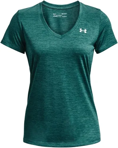 Vista 5 de Under Armour Tech Camiseta de manga corta y cuello en V para mujer, jaspeada