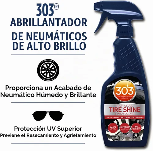 Vista 2 de 303 Products Abrillantador y Protector de Neumáticos de Alto Brillo - Fórmula a Base de Agua de Larga Duración - Dura Semanas - Sin Siliconas