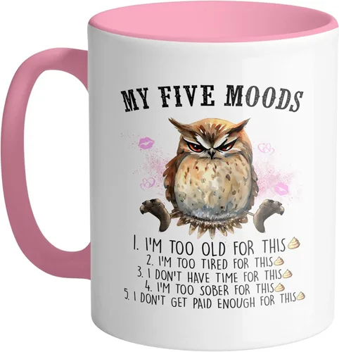 Vista 6 de TeesAndTankYou My Five Moods - Taza de café (11 onzas), color negro