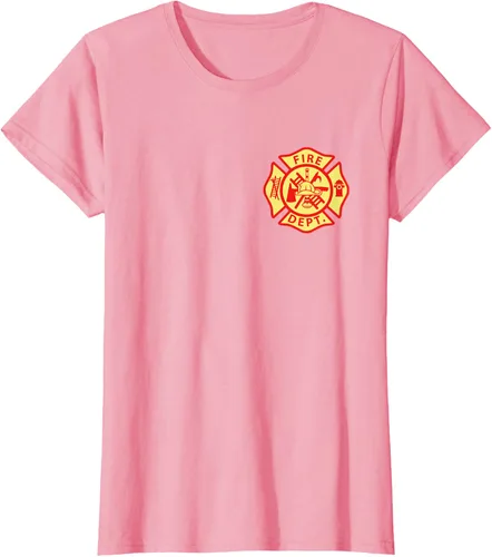 Vista 10 de Camiseta con logotipo de bomberos con símbolo de bombero, Negro