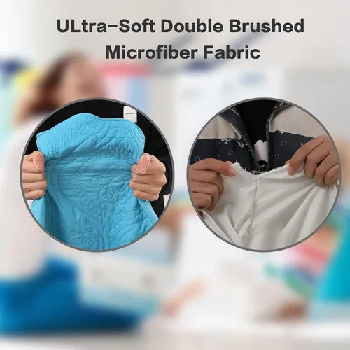 Vista 8 de BOSOWOS Juego de 2 fundas de almohada acolchadas de microfibra decorativas, fundas de almohada suaves y transpirables con cierre de sobre