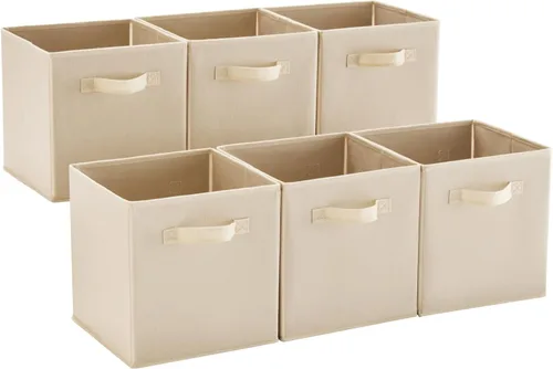 Vista 13 de MAX Houser Paquete de 6 contenedores plegables de tela con asas, ideales para organización de armario, dormitorio y guardería