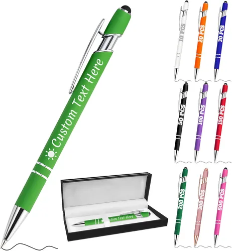 Vista 81 de Bolígrafos personalizados a granel 10 con nombre, grabados con punta de lápiz, bolígrafos de bola personalizados de escritura suave, regalos