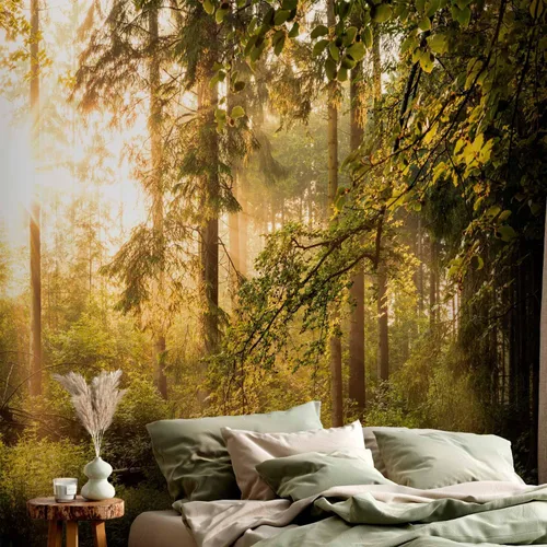 Vista 55 de artgeist Mural de pared premium Bosque púrpura, 79 x 55 pulgadas, papel tapiz no tejido, decoración de pared de vellón, impresión fotográfica