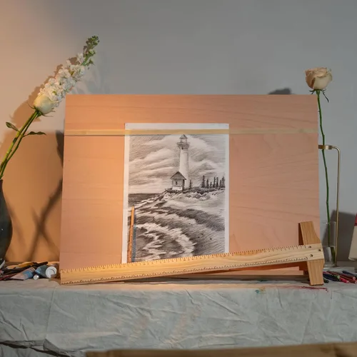 Vista 7 de DJAR Mesa de dibujo de 5 posiciones para pintar, 25 3/5 pulgadas por 19
