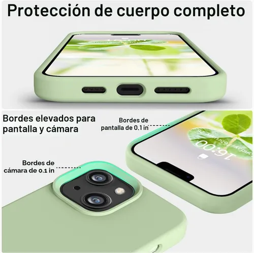 Vista 3 de Vooii Funda compatible con iPhone 14, silicona líquida de alta calidad, forro de microfibra suave antiarañazos, ultra delgada, a prueba de golpes