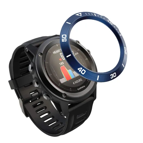 Vista 8 de AISPORTS Anillo de bisel compatible con Garmin Fenix 3/Fenix 3 HR bisel Loop cubierta adhesiva antiarañazos acero inoxidable bisel de metal marco