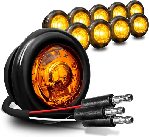Vista 10 de TRUE MODS Luz de marcador LED redonda ámbar de 3/4 pulgadas para remolque 12V [DOT FMVSS 108] [SAE P2PC] [Salida semiesférica] [Impermeable IP67]