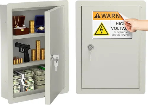 Vista 10 de POCHAR Caja de seguridad de pared pequeña con adhesivo para disfraz, caja fuerte entre los pernos para el hogar, la oficina, almacenamiento oculto
