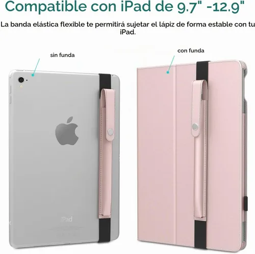 Vista 5 de MoKo Soporte para lápiz para Apple Pencil Pro, Apple Pencil de 1ª/2ª generación, iPencil (USB-C), Funda de cuero PU para lápiz de iPad con hebilla