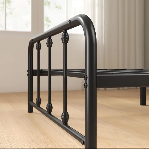 Vista 5 de Zinus Leonardo - Marco de cama con plataforma de metal, cabecero victoriano, tamaño individual Heavy Duty Bed Base, Ample Underbed Storage Space