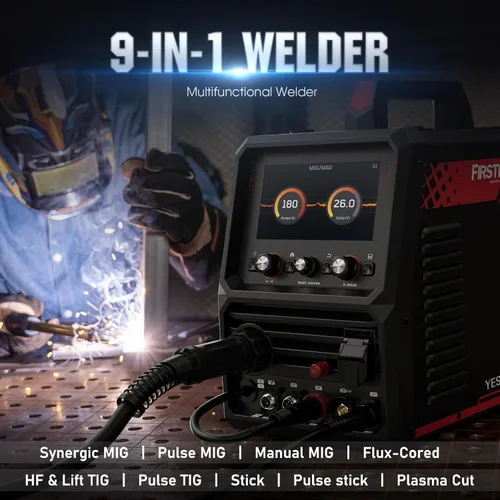 Vista 2 de YESWELDER MP200-PRO Soldador y cortador de plasma Combo, MIG/Pulso MIG/Núcleo de flujo/Levantamiento TIG/Pulso TIG/Stick/Pulse Stick/CORT/Spool Gun