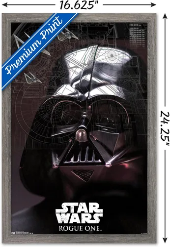 Vista 3 de Trends International Star Wars: Rogue One - Póster de pared de Lord Sith, 14.725 x 22.375 pulgadas, versión enmarcada de madera de granero