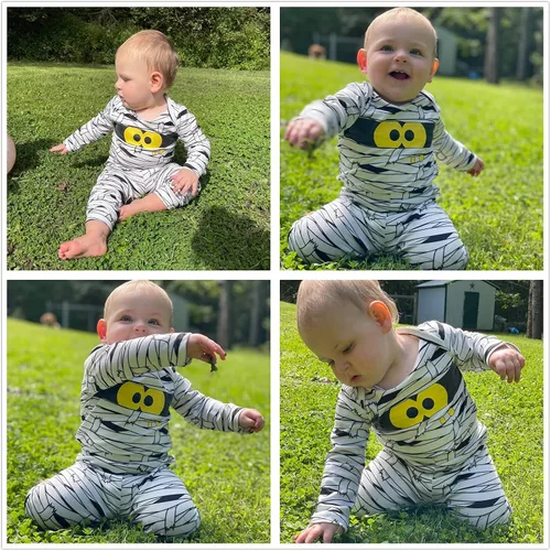 Vista 2 de Aalizzwell Conjunto de ropa para bebés y niñas de Halloween para bebés y niñas