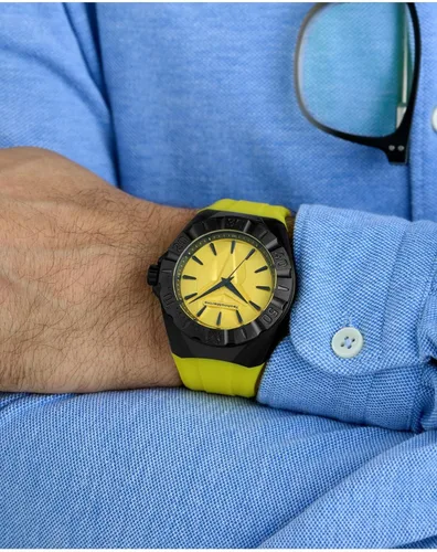 Vista 2 de TechnoMarine Reloj de cuarzo con monograma de crucero TM-120011 para hombre Amarillo