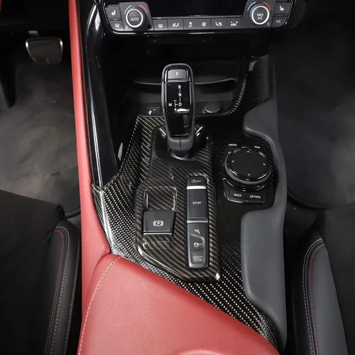 Vista 3 de Daeiclru Cubierta de panel de palanca de cambios de control central para Toyota Supra GR A90 A91 MK5 2019-2022, consola de palanca de cambios de ABS