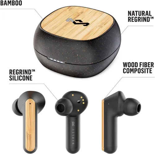 Vista 5 de House of Marley Redemption ANC: Auriculares inalámbricos con cancelación de ruido con micrófono, conectividad Bluetooth, 20 horas de tiempo total