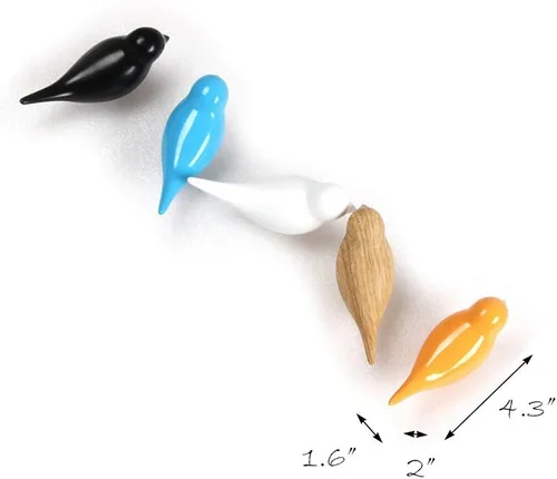 Vista 2 de DesignSter Ganchos de resina para abrigos de pájaros, creativos montados en la pared, decoración de arte, sombrero, toallero, colgador, regalo