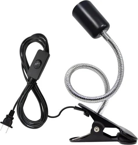 Vista 9 de Lámpara de Escritorio con Clip Portalámparas Paquete de 2 Soporte de Lámpara Flexible de Cuello de Cisne con Clip e Interruptor con Enchufes Luz
