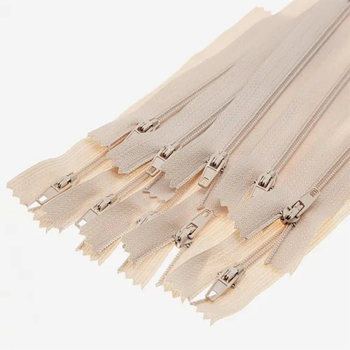 Vista 7 de #3 - Cremalleras de nailon beige con cierre de extremo cerrado a granel para manualidades de costura, bolsos, bolsos