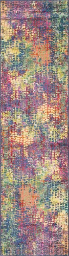 Vista 19 de Tapete Unique Loom colección Jardin para múltiples áreas, abstracta, vibrante, Polipropileno, Gris/Marrón