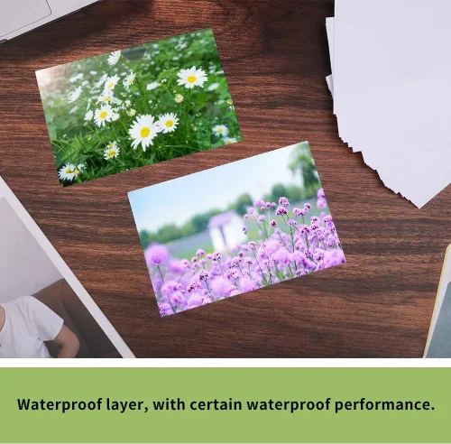 Vista 5 de LUNARM 50 hojas de papel fotográfico, papel fotográfico brillante de 4"x6" para impresora de tinta de color, papel fotográfico de 180 g/m²