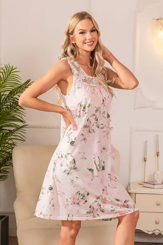 Vista 4 de YOZLY Camisones sin mangas para mujer, camisón de encaje para dormir