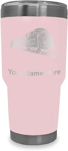Vista 23 de LaserGram Vaso aislado al vacío de 20 onzas, tren de carga, grabado personalizado incluido (negro)