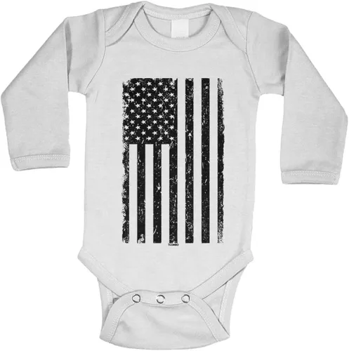 Vista 10 de Tcombo Bandera americana negra envejecida - Body de Estados Unidos Negro - Lámina dorada