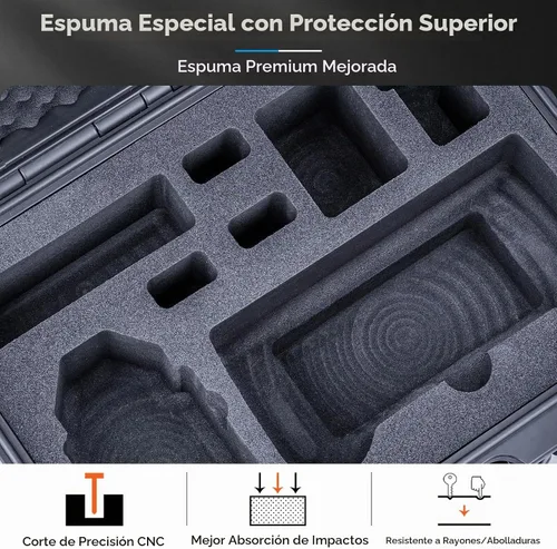Vista 4 de Lykus Titan AM110 - Carcasa rígida impermeable para Potensic Atom 2 y PTD 1 RC, soporta hasta 7 baterías (solo funda)