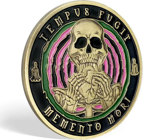 Vista 4 de Imasoner Memento Mori Coin Stoic Coin EDC Challenge Coin Stoicism Regalos para recordatorio