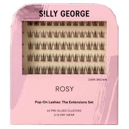 Vista 18 de Silly George Pestañas Pop-On – racimos de pestañas postizas prepegadas de 1 paso para bricolaje, extensiones de aspecto natural, Negro - Bloom
