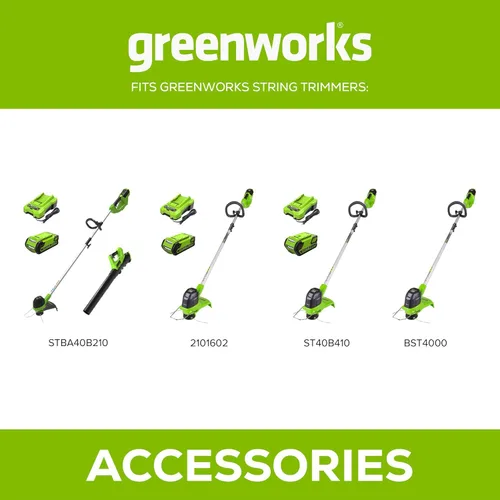 Vista 2 de GreenWorks 2900719. Paquete de 3 bobinas de reemplazo para recortadora de doble línea.