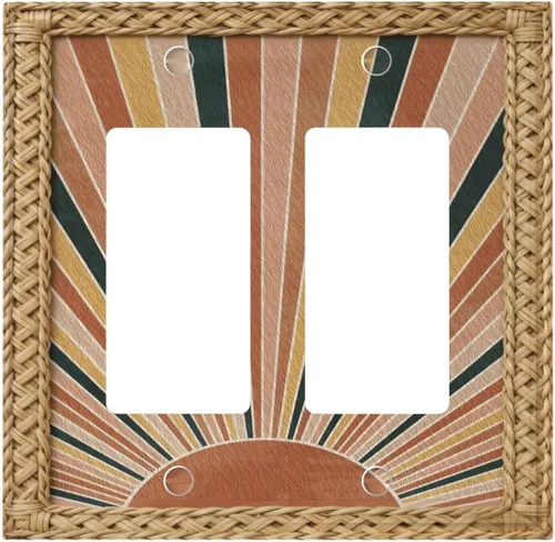 Vista 98 de Cubiertas de Interruptor de Luz Artísticas Decorativas Boho Figura Abstracta Interruptor de Pared Único Placa de Interruptor Decorativo Placa
