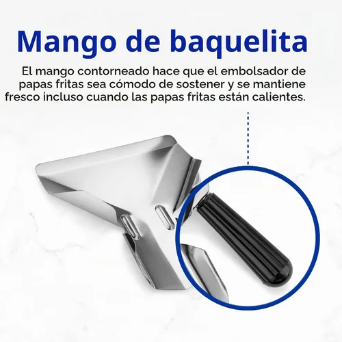 Vista 7 de New Star Food Service 37807 - Embolsadora comercial de acero inoxidable para patatas fritas, mango derecho