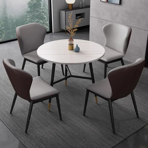 Vista 16 de YVYKFZD Juego de mesa y silla para sala de recepción de oficina, mesa redonda de conferencias para 4, mesa de centro compacta, juego de mesa